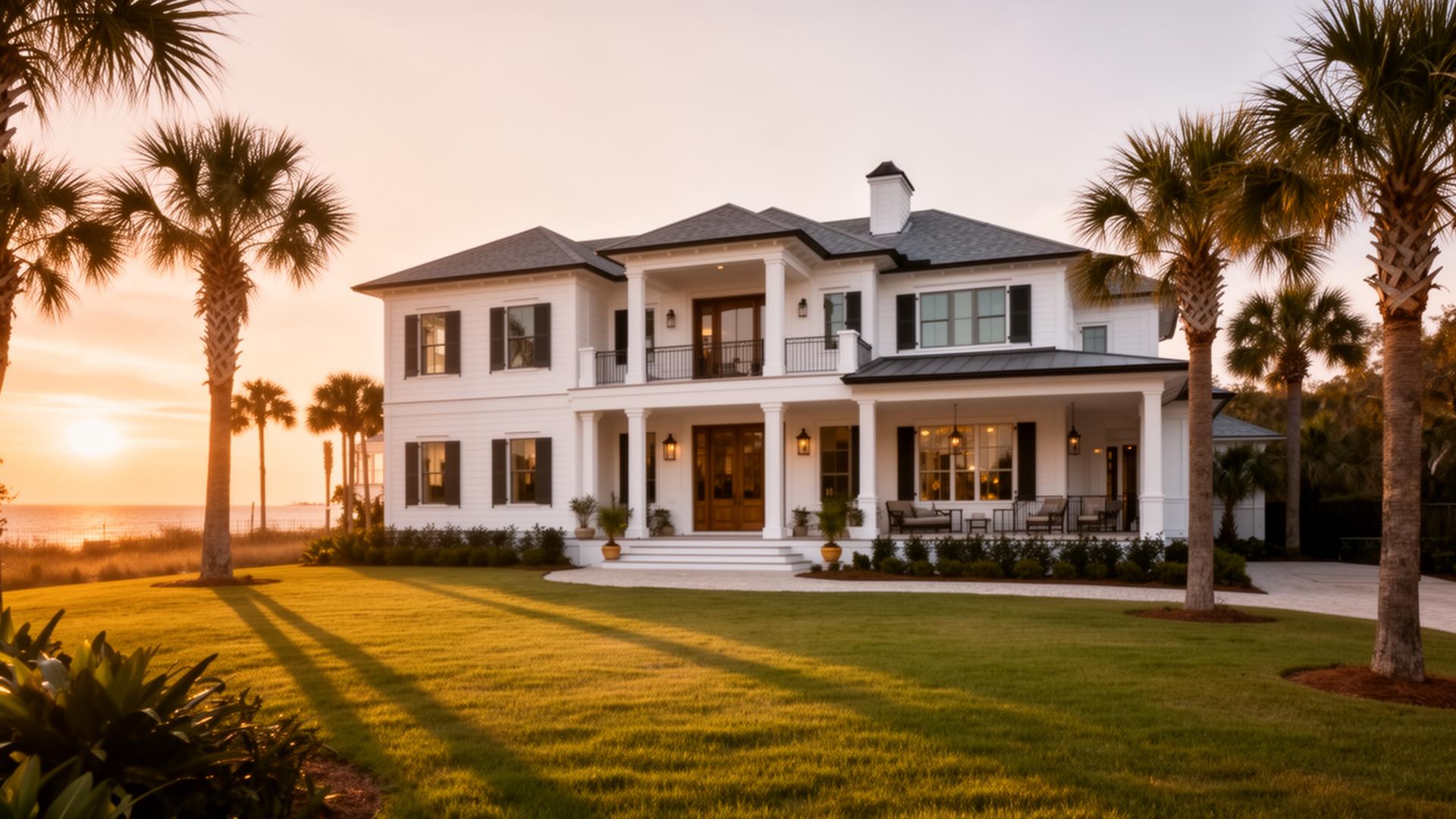Elegant Northwest Florida home at sunset